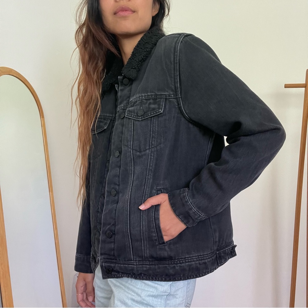 Vintage Old Navy Black Denim Button Down Jacket